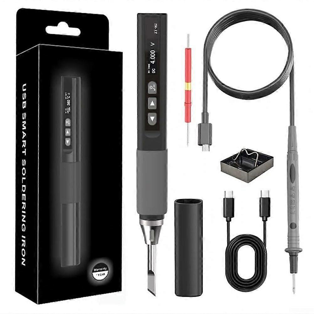 ZTN1 Intelligent Soldering Iron, 96W Fast Heating Temperature Control Tool with OLED Screen, Auto Sleep Mode, TypeC Interface, 100450℃ (ZTN2)