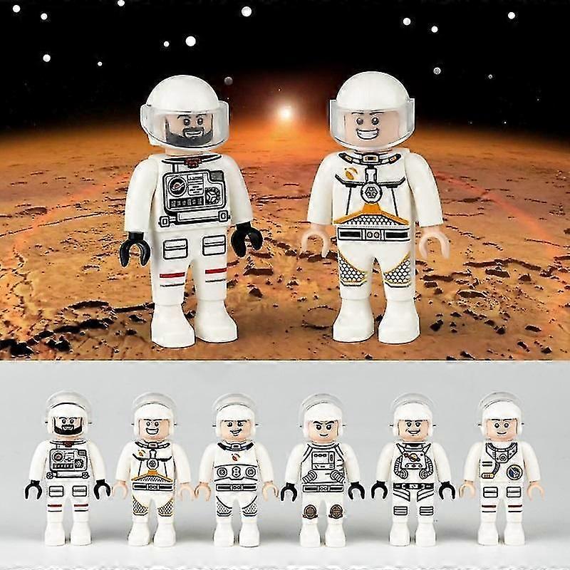 6 قطع / مجموعة رائد فضاء 4.5 سنتيمتر عمل شخصيات نموذج اللعب هدية للأطفال جيب بناء كتلة