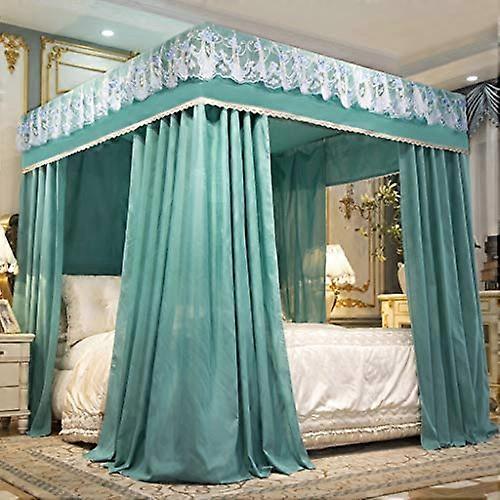 Princess canopy bed with 4 corner posts, solid color, for girls' beds, suitable for twin, full, queensize, and kingsize beds. Ref: 6980