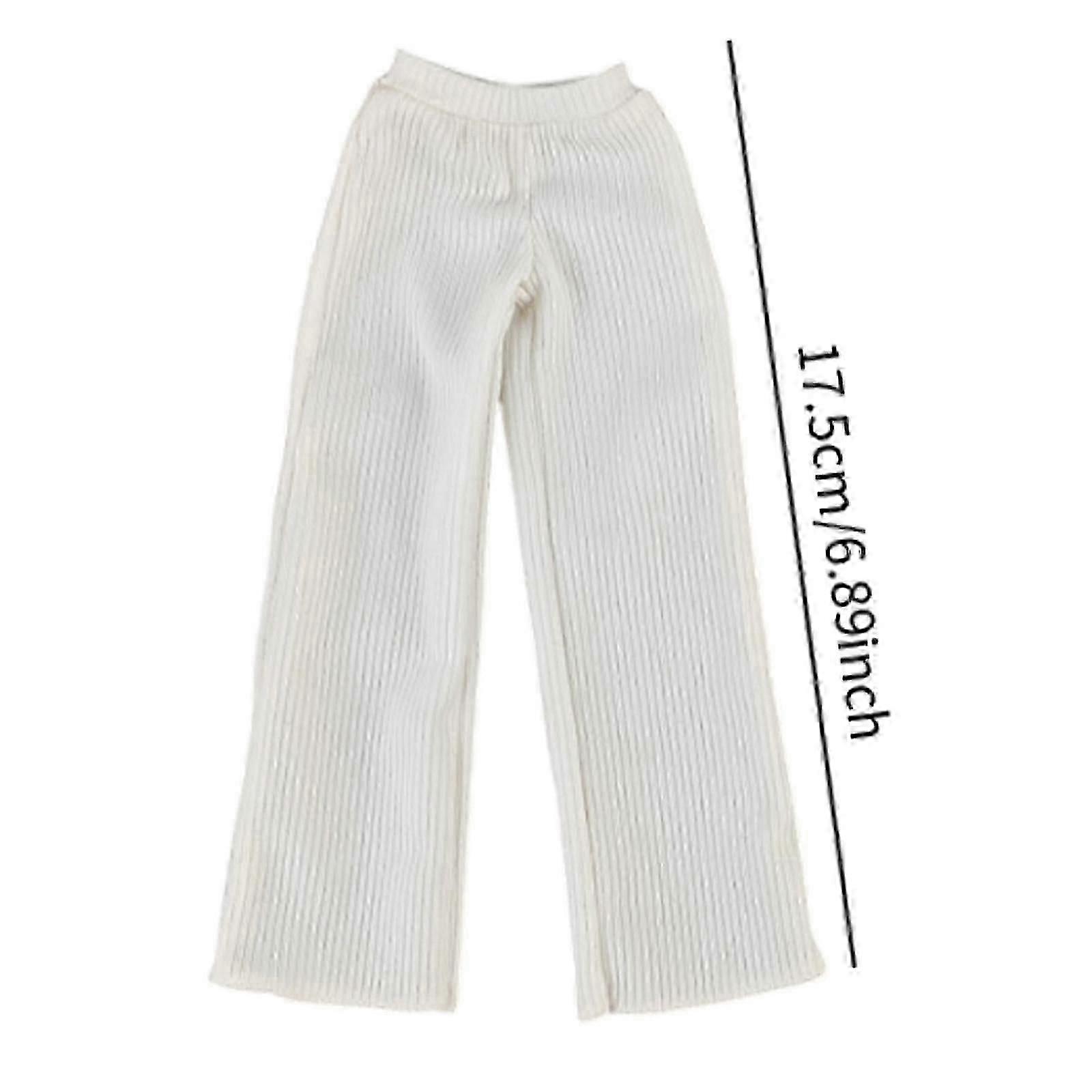 Casual Loose White Trousers for 12" 1:6 Scale Action Figures - Realistic Miniature Wear