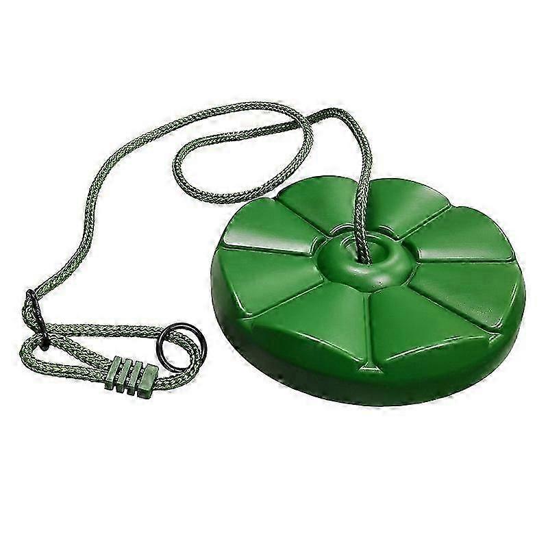 Tuinspelen Groene Plastic Disc Swing met Zijdeachtig Weerbestendig Touw