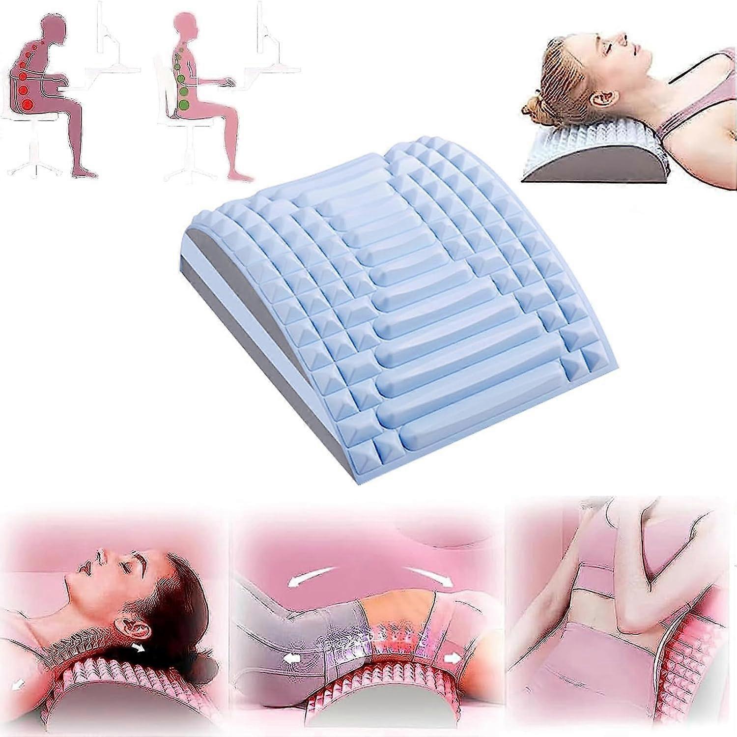 Refresh Neck and Back Stretcher, Neck Cracker for Relieving Lower Back Pain, Neck and Back Stretcher, MultiLevel Adjustable Spine Board (Blue)