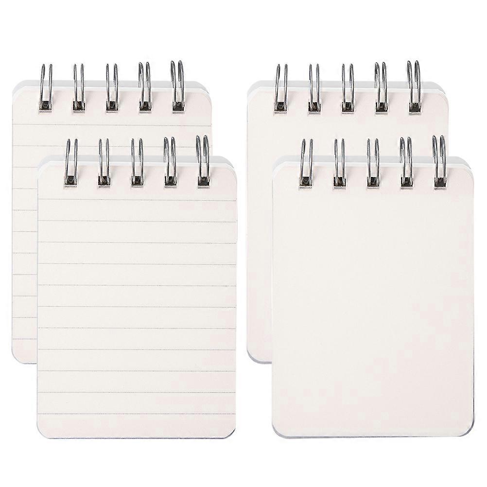 Portable Spiral Notebook 4Pcs White Paper Small Mini Memo Pad with Thick Pages for Writing Notebooks