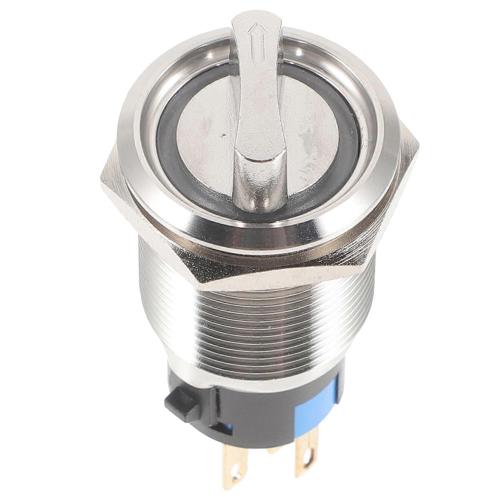 Automatic Button Pusher Round Shape Silver 1Pcs