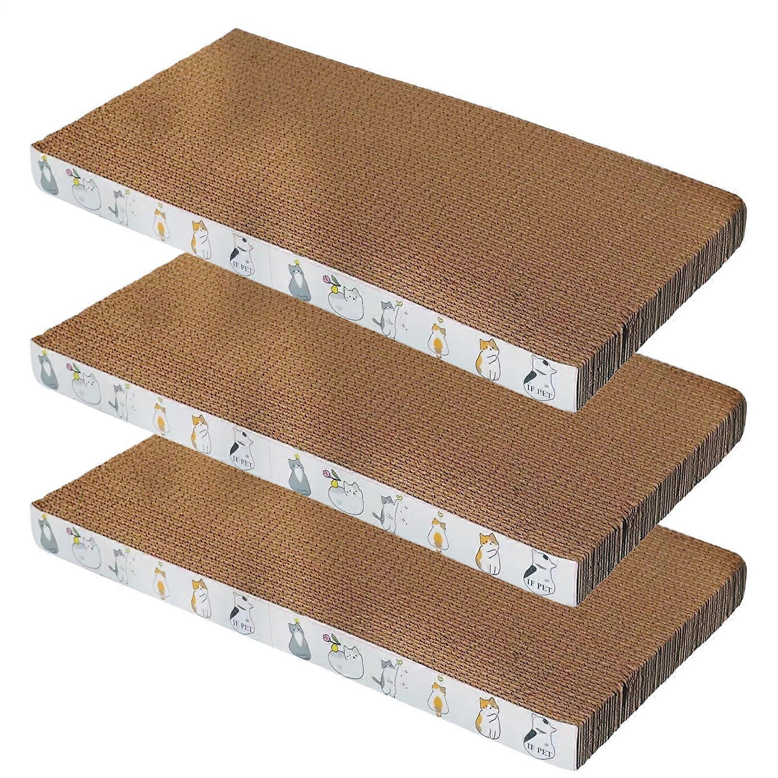 Cat Scratcher, 3 x Corrugated Cardboard Pet Supplies, ScratchResistant Claw Care Toy, 42 x 21 x 3 cm