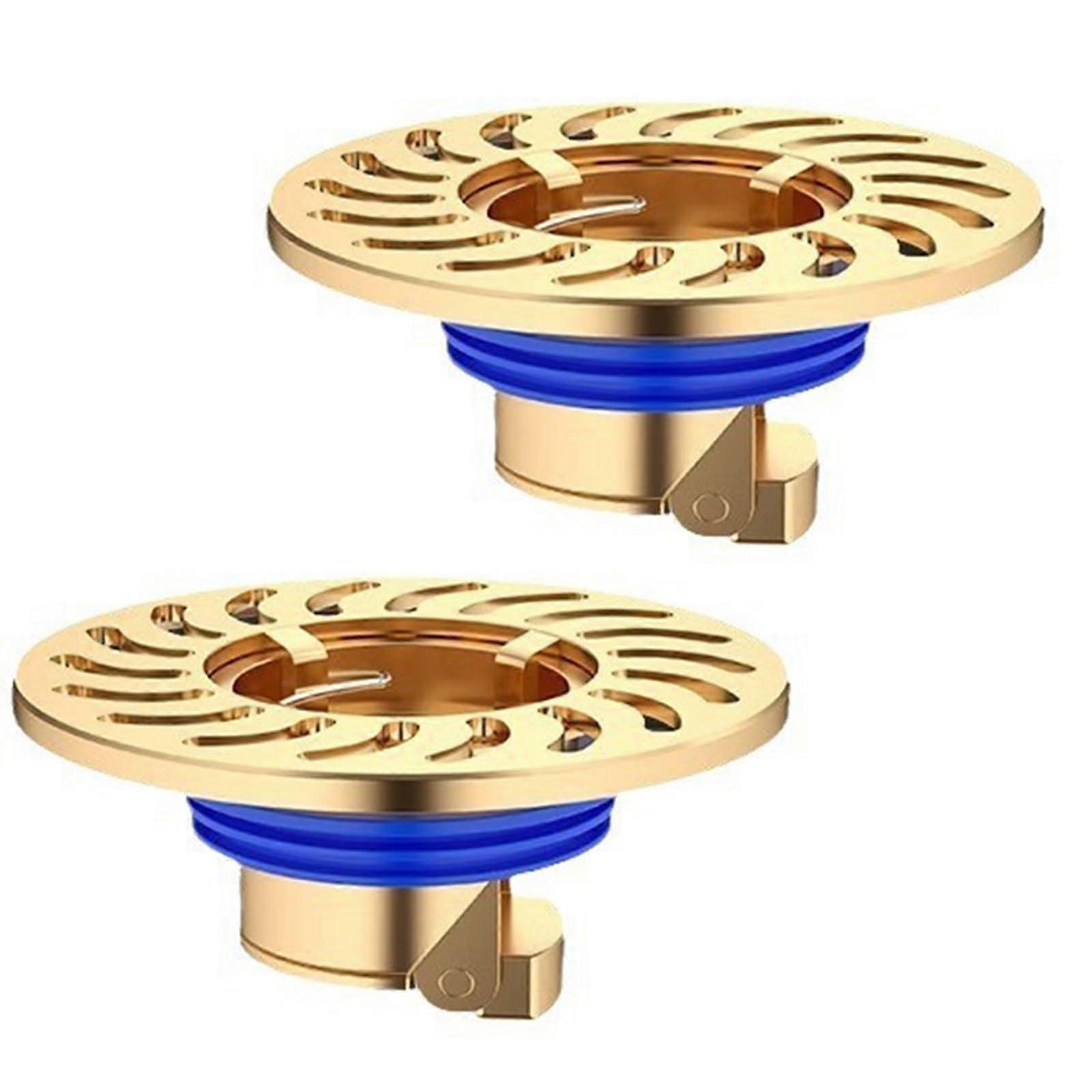 2pcs Round Copper Floor Drain Shower Luxurious All Copper Ref: 3711