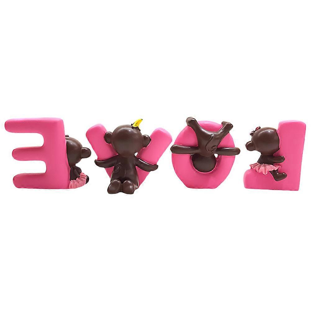 Jungle Animal Cake Decorations Monkey Birthday Decorations Boy Synthetic Resin 6cm Assorted Color 1Set