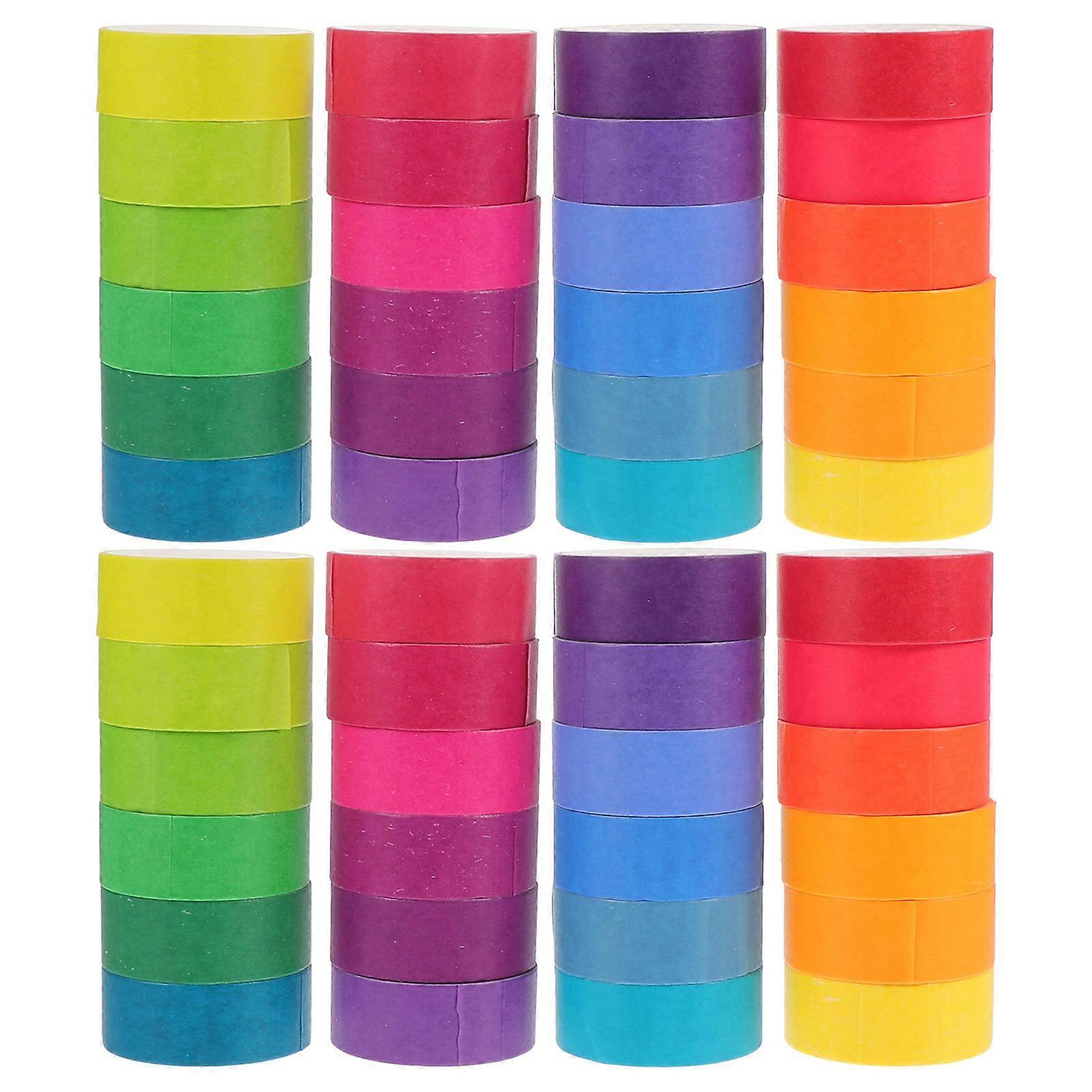 a polished and professional product description based on your input:
**48 Rolls Solid Color Washi Tape – Rainbow DIY Adhesive Tapes for Wrapping,