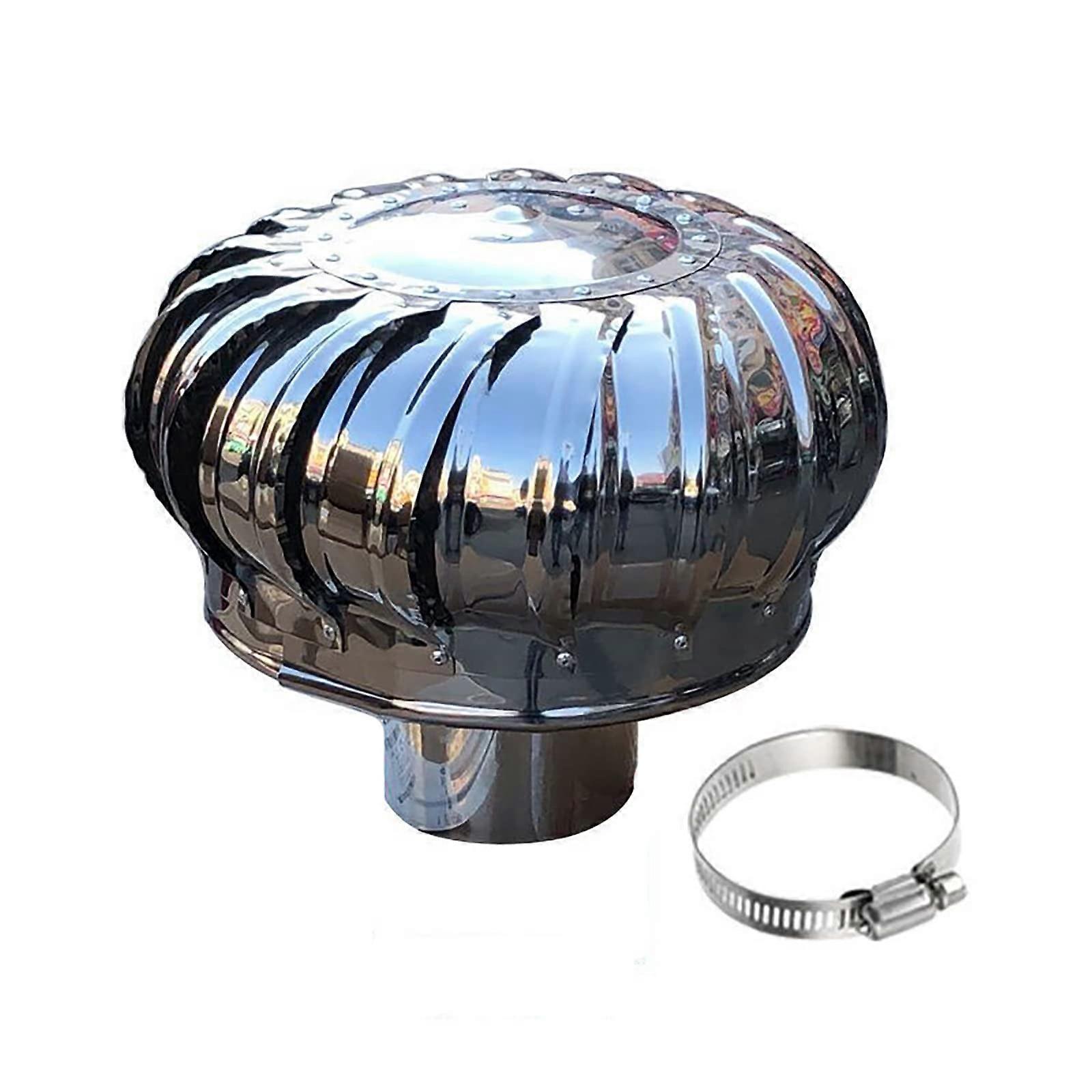 Roof turbine fan, stainless steel 304, prevents birds, small animals, R 250mm/9.8in