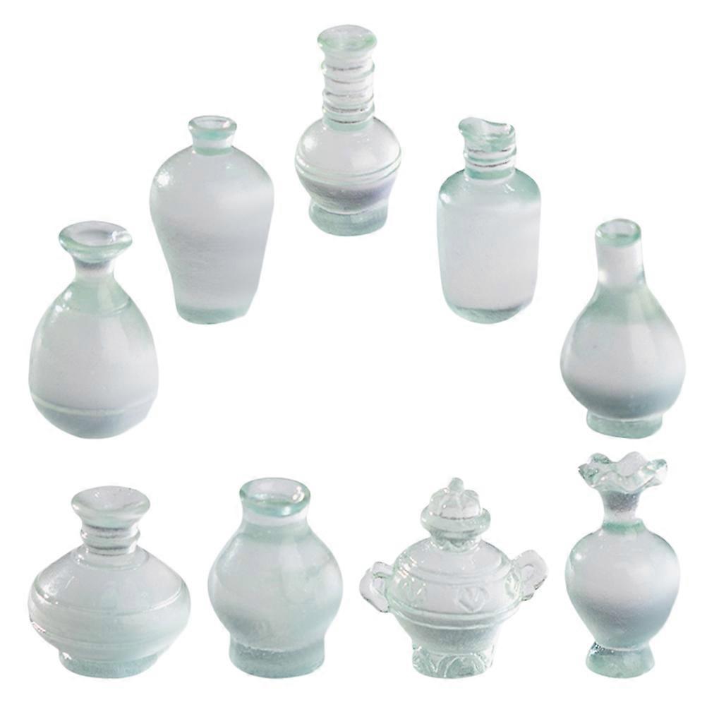 Antique Bottle Models Micro Landscape Porcelain Bottles Art Lovers present Giving 1.80X0.90X0.90cm Resin Craft 9Pcs