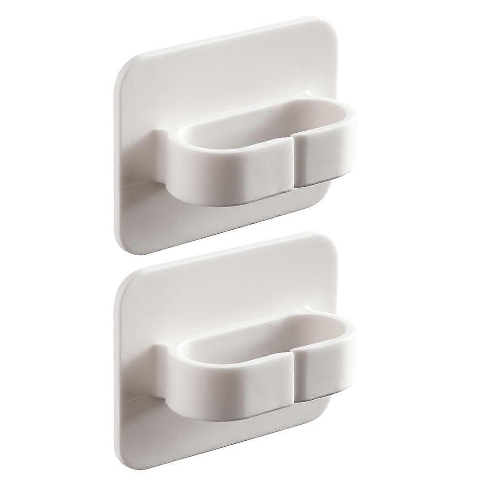 2pcs Adhesive Mop Towel Hooks Wall Mount Plastic Stick On Coat Hooks