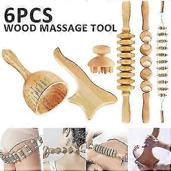 6 in 1 Maderoterapia Kit Wood Therapy Massage Tool Anti-Cellulite Massager Set