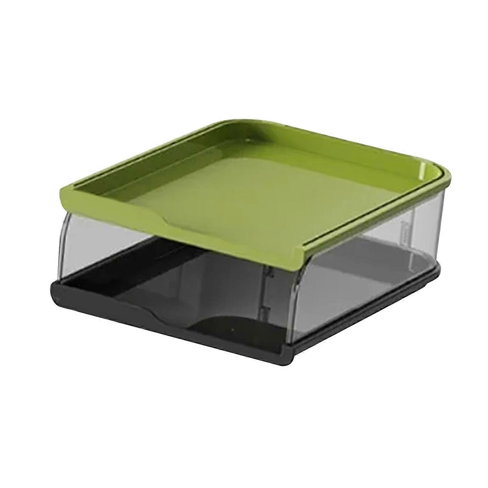 Desktop File Organizer 2-Tier Green And Black Desk Paper Tray Tabletop Letter Organizer For Office And Home