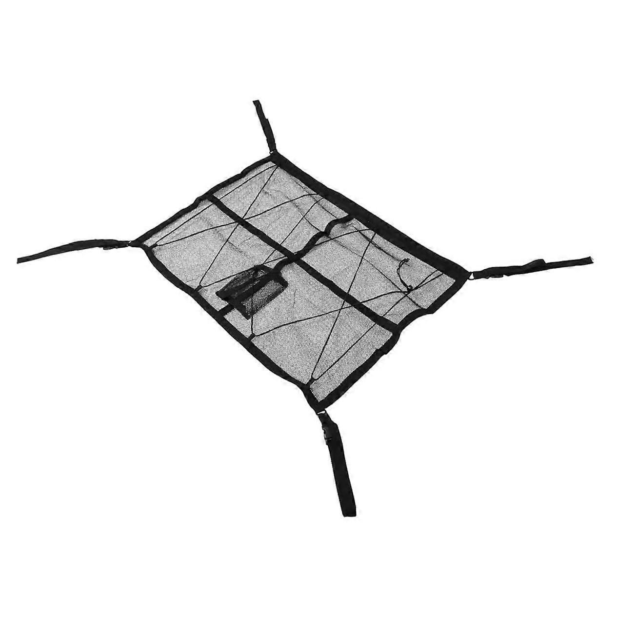 Adjustable Car Storage Net with Woven Tissue Box Holder for SUV and Truck Interior Organization and Space Management