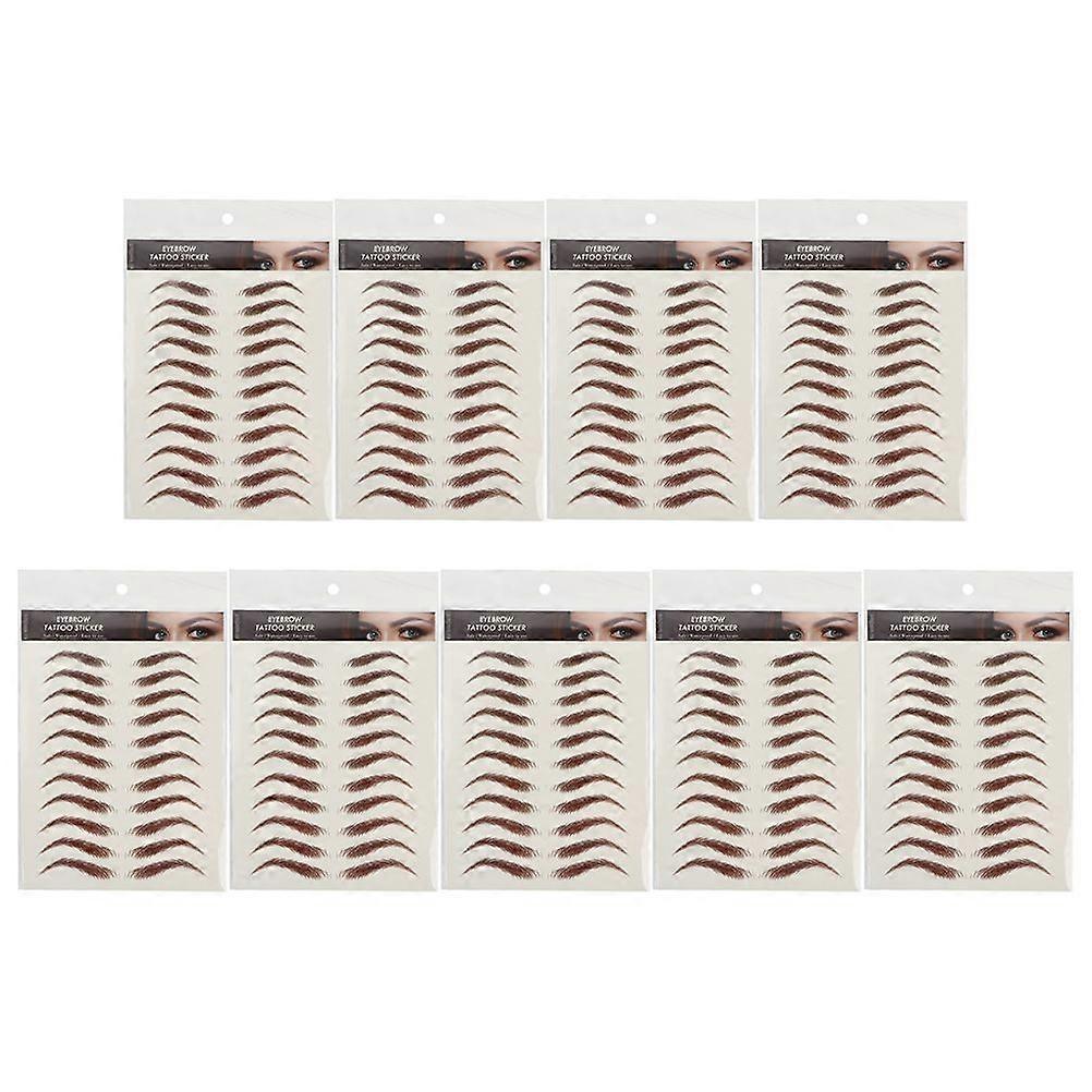 9 Sheets Imitation Eyebrow Artificial Eyebrow Hairlike Eyebrow Transfer Sticker
