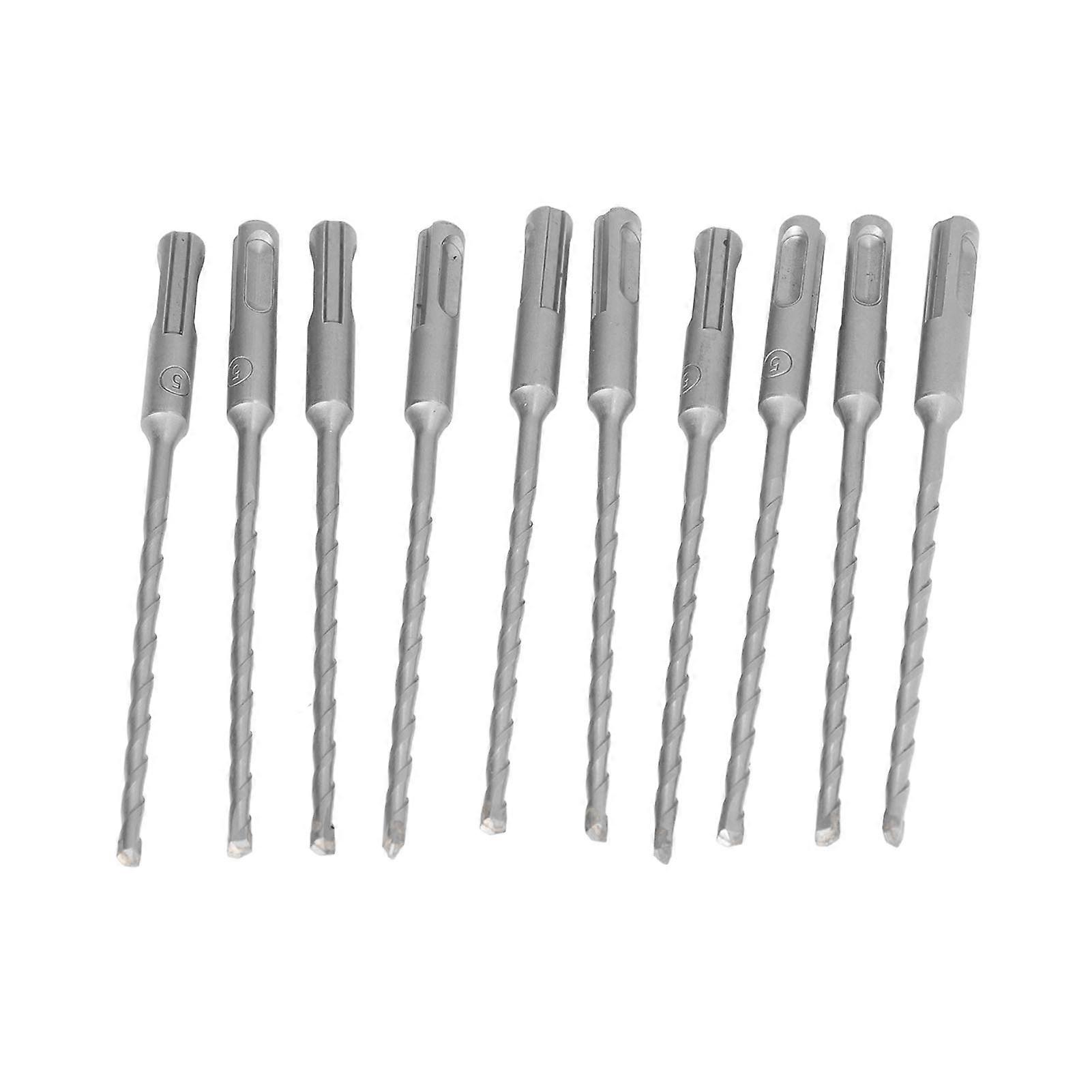 10Pcs Rotary Hammer Drill Bits Set 40CR Steel Carbide Tipped for Brick Stone Concrete Masonry