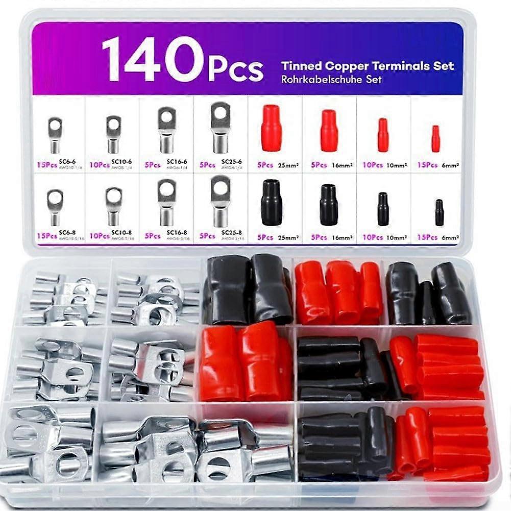 Powerful 140-Piece Cable Terminal and Insulation Sleeve Set for Various Applications, Durable and Versatile Design