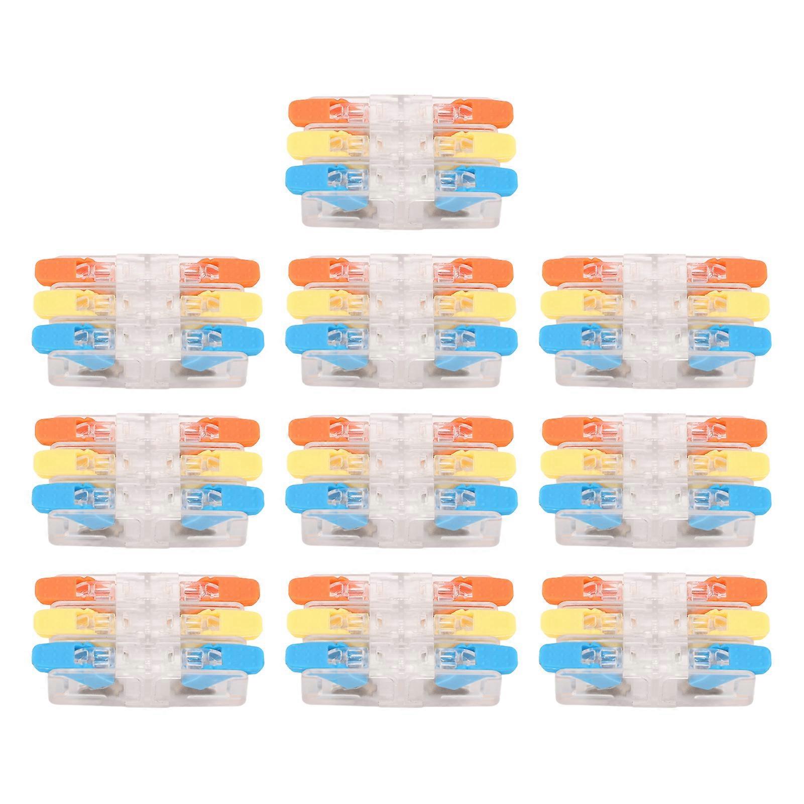 10Pcs Lever Wire Connector Electrical Quick Wiring Connect Inline Splicing Connector 3 In 3 Out 41A 450V