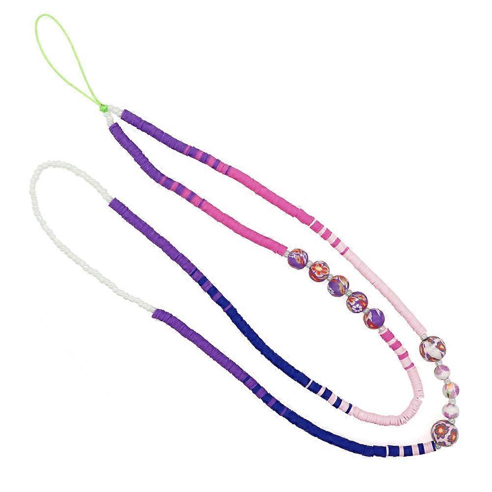 Colorful Polymer Clay Beaded Phone Strap for Neck or Wrist to Hold Phone Securely