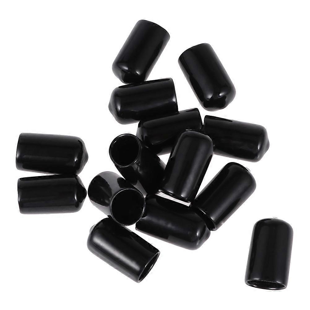 Black Rubber Screw Caps for Wire Thread Protectors and Floor Scuffs Prevention 60 Pieces