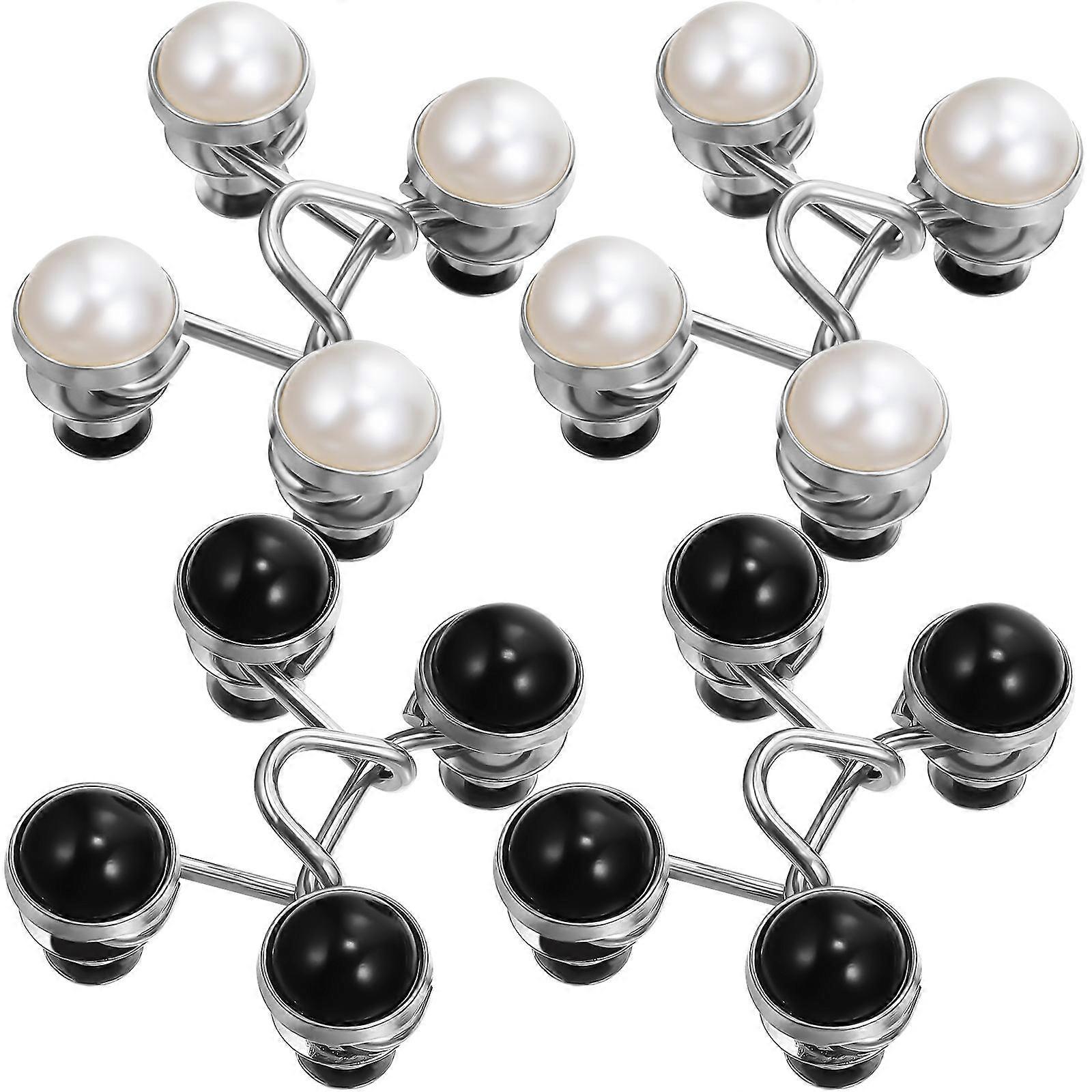 4pcs Faux Pearl Jean Buttons Adjustable Waist Buckles Extender No Sewing Required for Pants