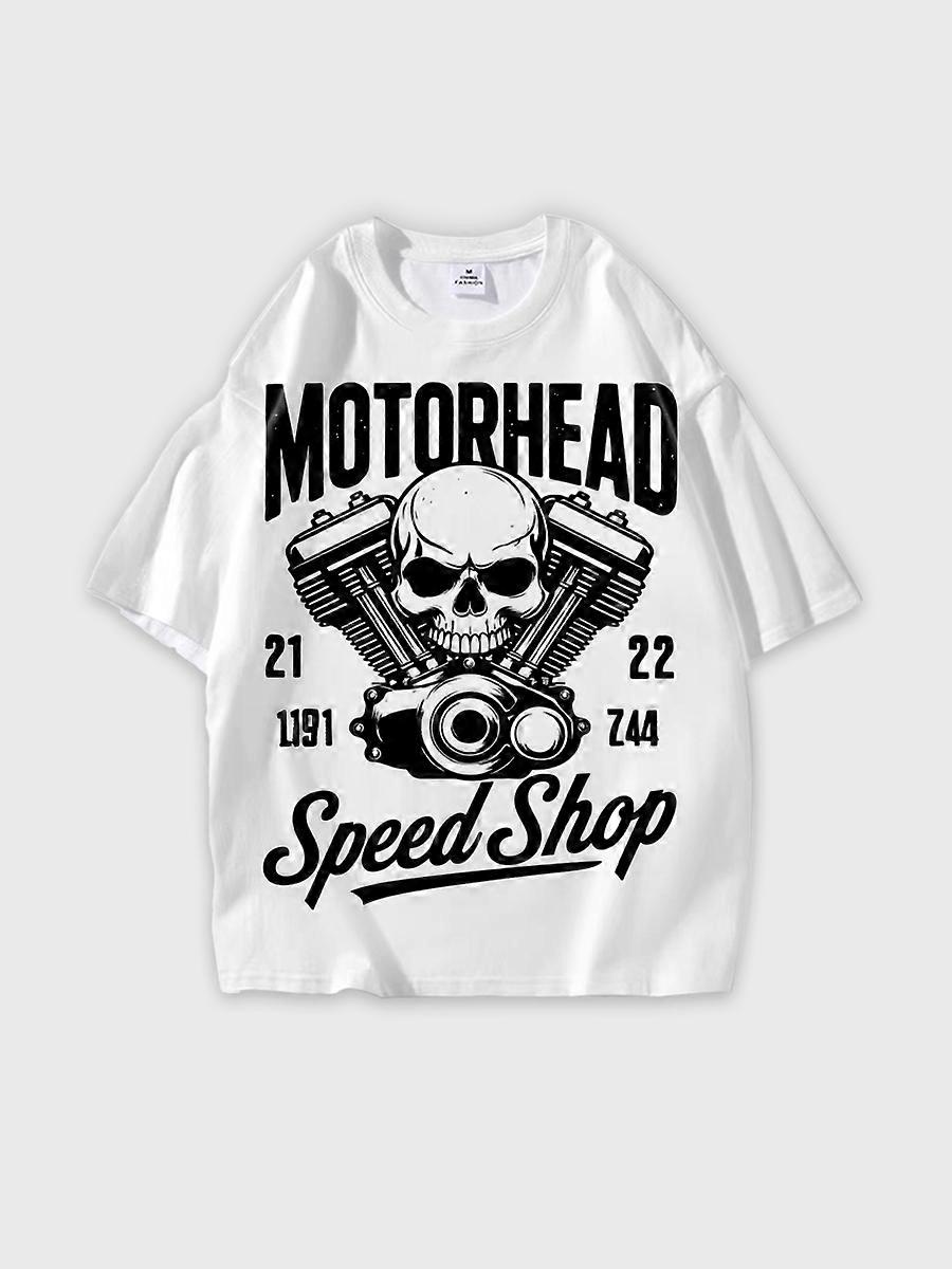 T-shirt round neck Pattern loose short sleeve E216