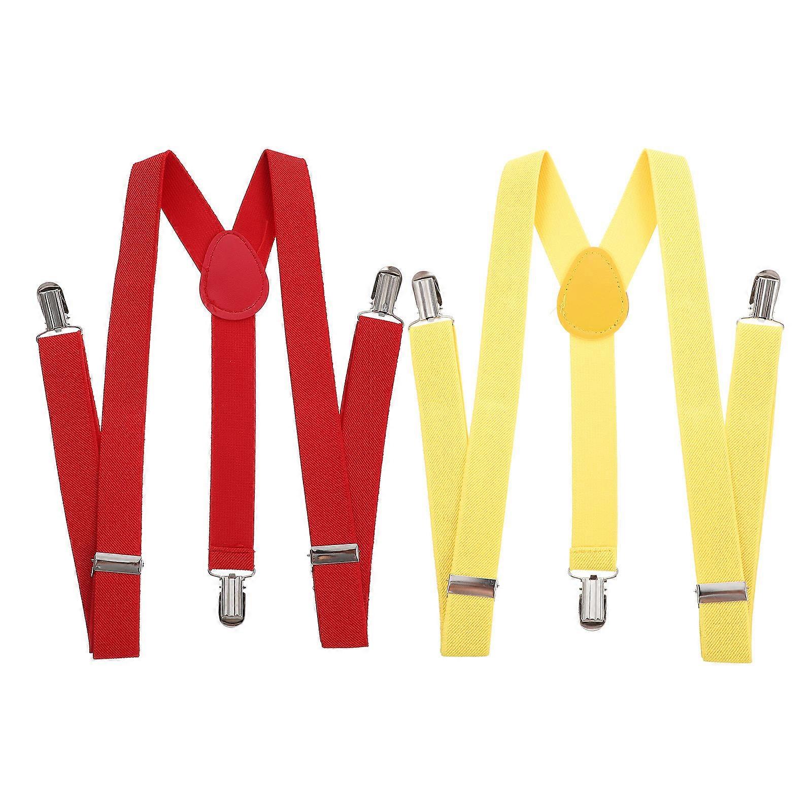 Y-Back Elastic Suspenders 2Set Adjustable Size Suitable For Adults Assorted Color Perfect For Holiday Gatherings
