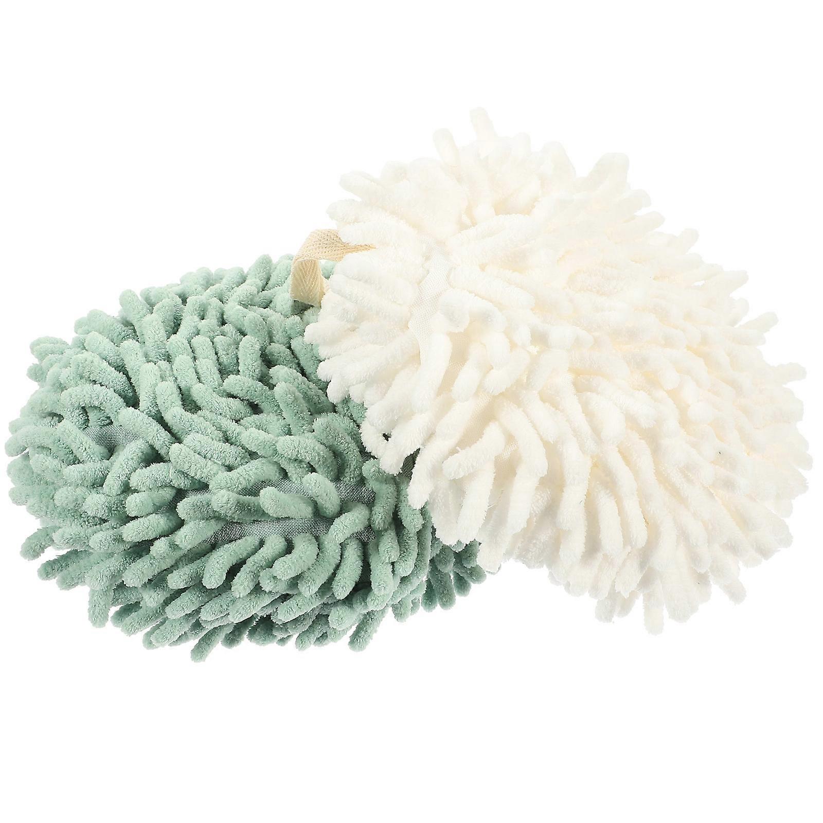 2pcs Chenille Hand Towels for Bathroom Hanging Absorbent Towels
