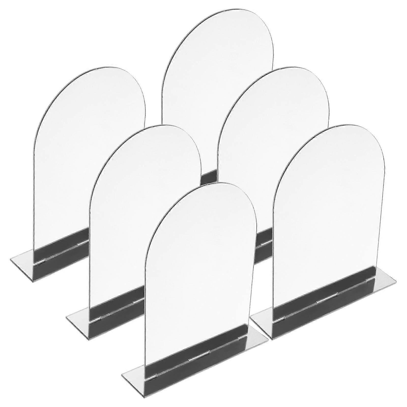 Acrylic Table Sign with Stand for Decor Silver Multipurpose Blank Signs 6 Pieces