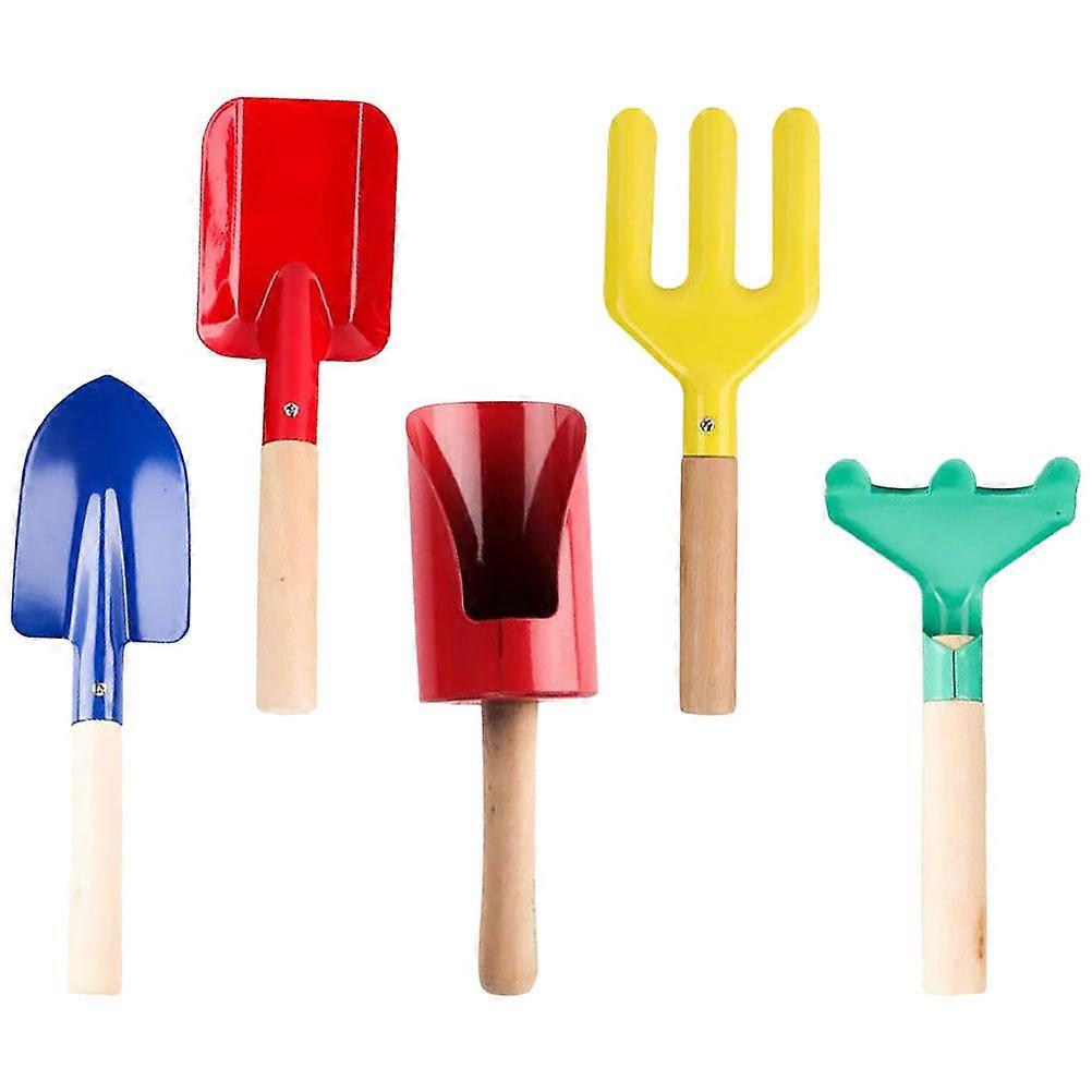 Gardening Fork with Durable Iron and Ergonomic Handle for Planting Small Green Plants Assorted Color