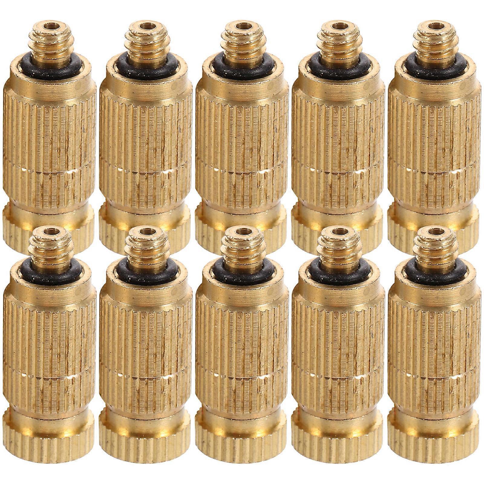 Garden Hose Spray Nozzle Misting Nozzle Atomizing Mister Nozzle Head For Agricultural Irrigation System Golden 10Pcs