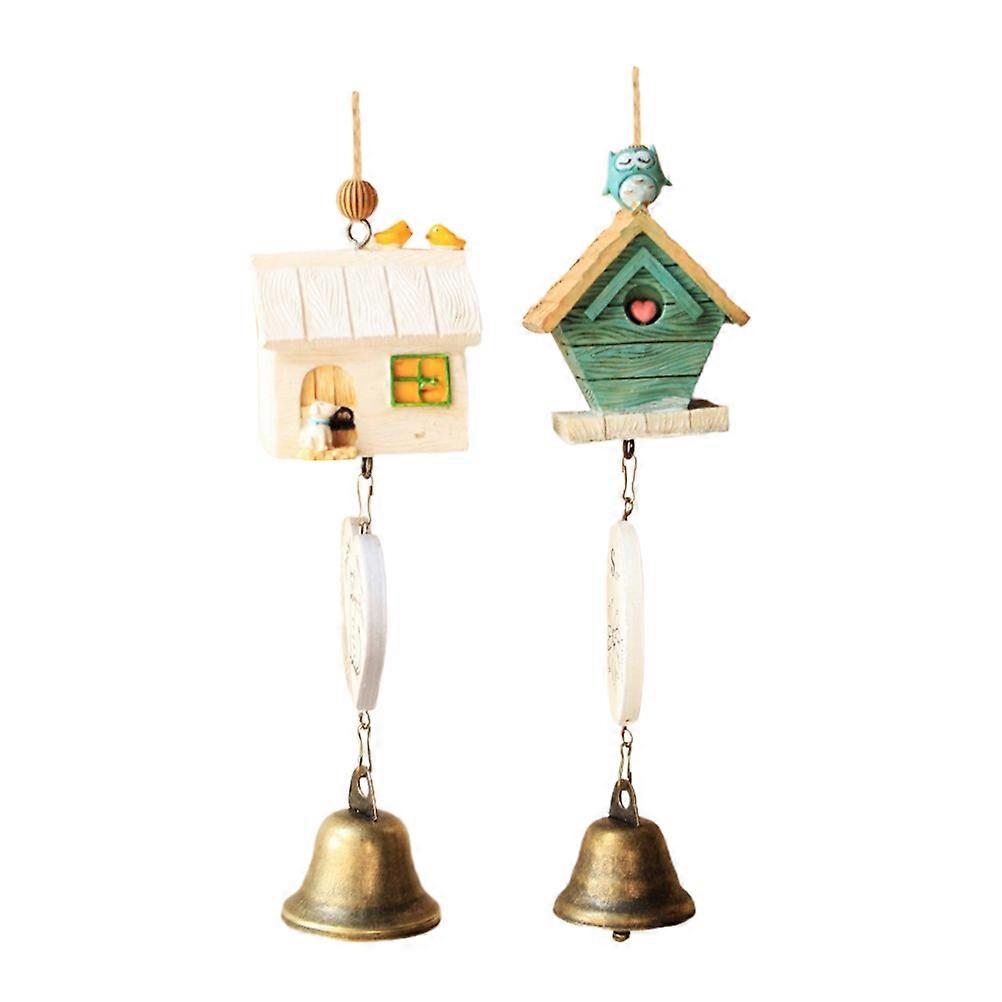 Assorted Color Cabin Shape Japanese Wind Chime For Relaxation Suitable For Indoor And Outdoor Spaces 8.7X2.4X2.4In 2Pcs