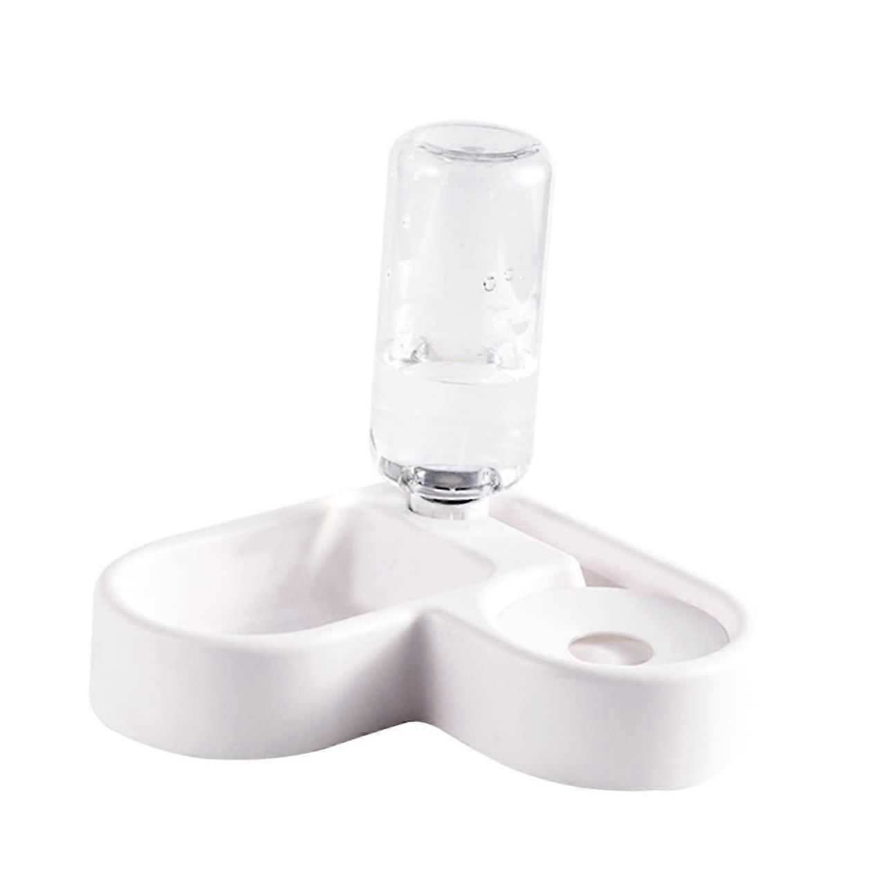 Automatic Water and Food Dispenser for Cats and Dogs, White, Non-Slip, Practical Feeding Solution for Home, Smooth Design