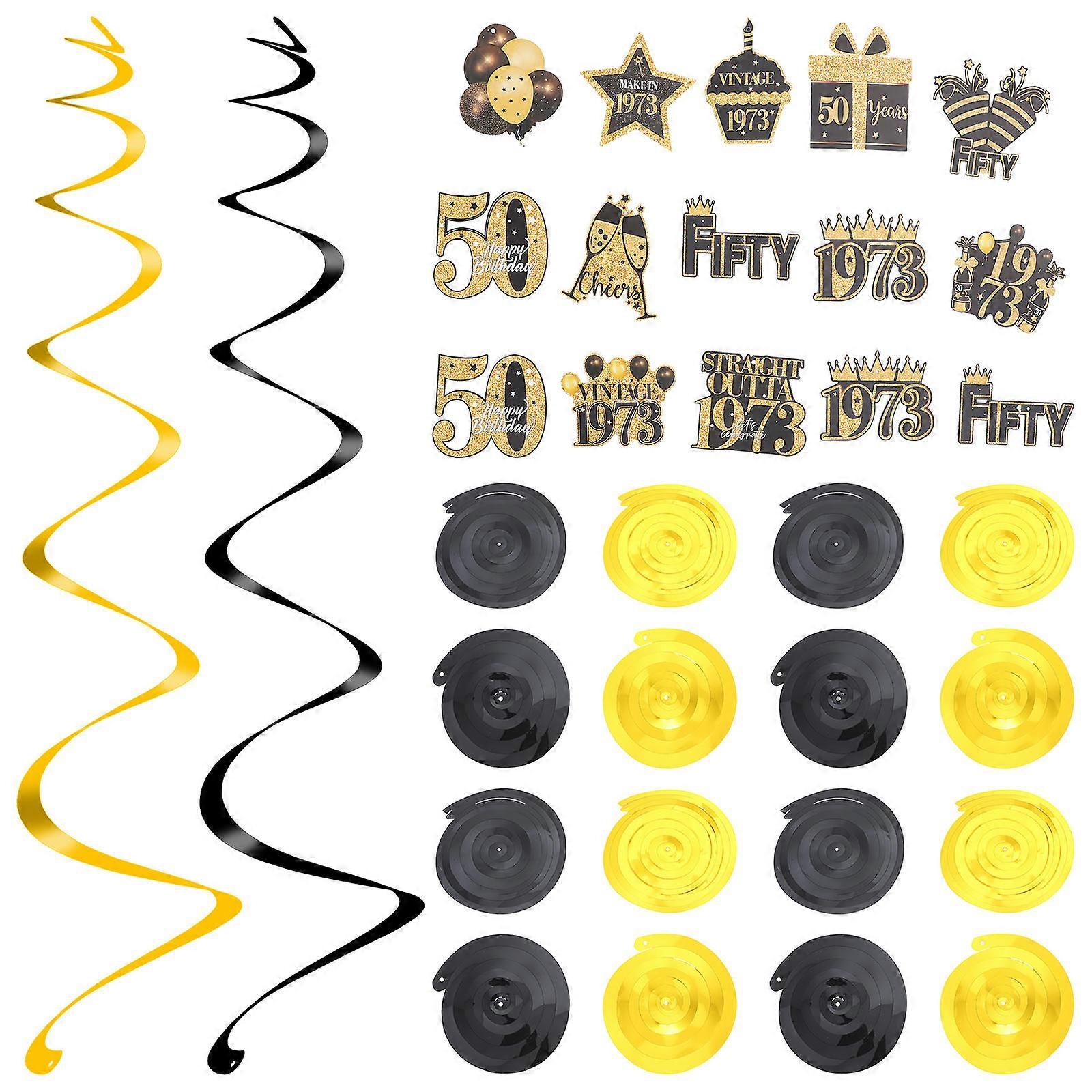 クリエイティブな50歳の誕生日の吊り下げ渦巻きの装飾背景工芸品の1セット