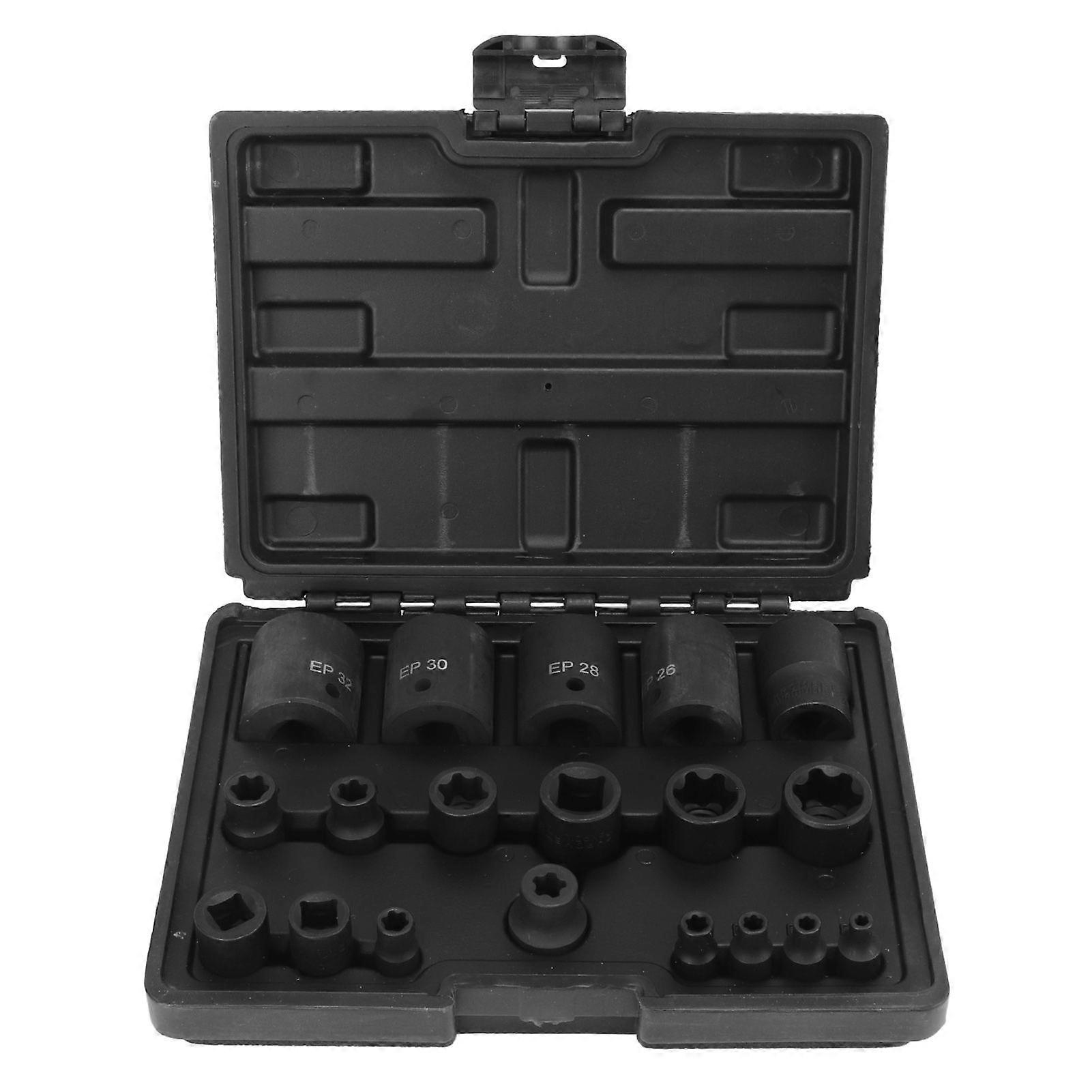 19 Pcs EP Socket Set Female External Star EP4 to EP32 High Torque Tool