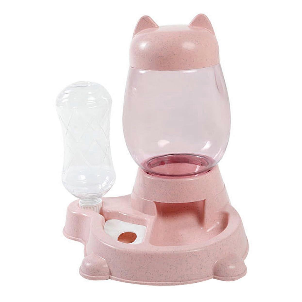 Automatic Cat and Dog Water Dispenser with Cat Ears, Practical Drinking Tool for Pets, Large Water Tank, Safe and Easy to Clean, Size 2, Pink