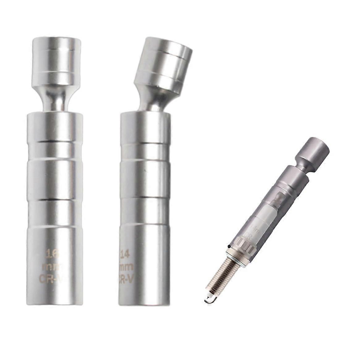 Spark Plug Wrench Set, 14/16 Mm Magnetic Universal Flexible Spark Plug Disassembly Tool For Car Repair