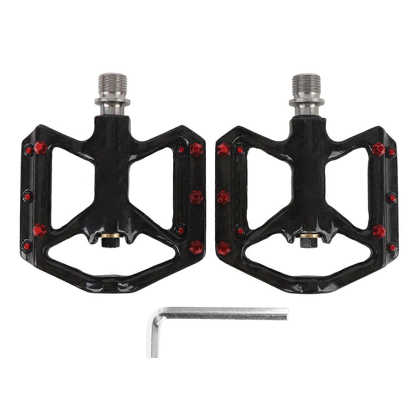 Karbon Fiber Bisiklet Pedalları Dağ Yolu Bisikleti için Hafif Kaymaya Dayanıklı, Gelişmiş Kavrama Daha İyi Kontrol için Dayanıklı Platform Pedalları