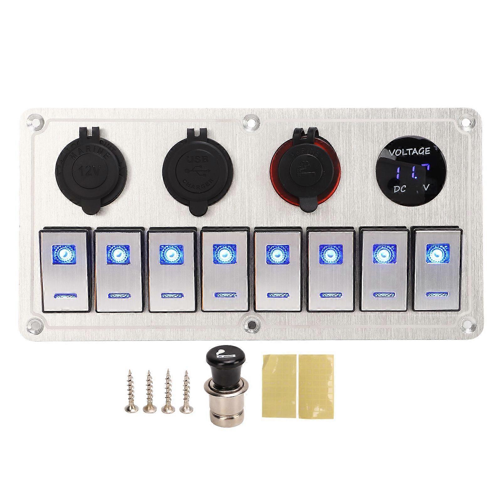 rocker switch panel 5 pin 8 gang 12v 24v toggle lights control
