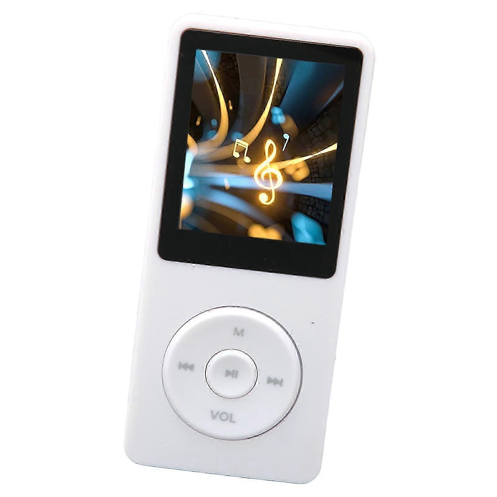 MP3 MP4 Player 1.8in Screen 8GB Memory 64GB Expandable 30 Hours Playback Multi Function Sports Music Player White