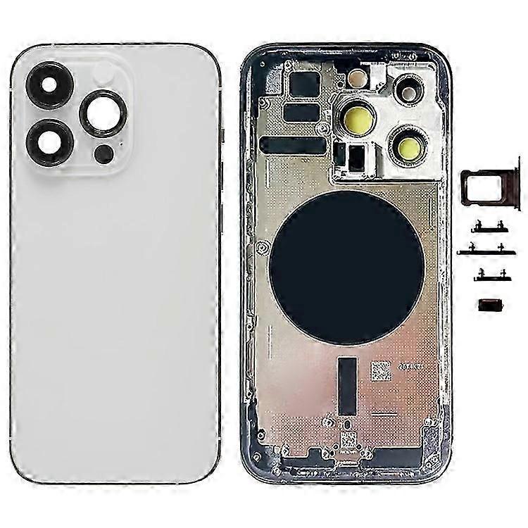 Compatible For iPhone 14 Pro Back Battery Housing Cover+Middle Plate Frame+Side Buttons Replacement (EU Version)