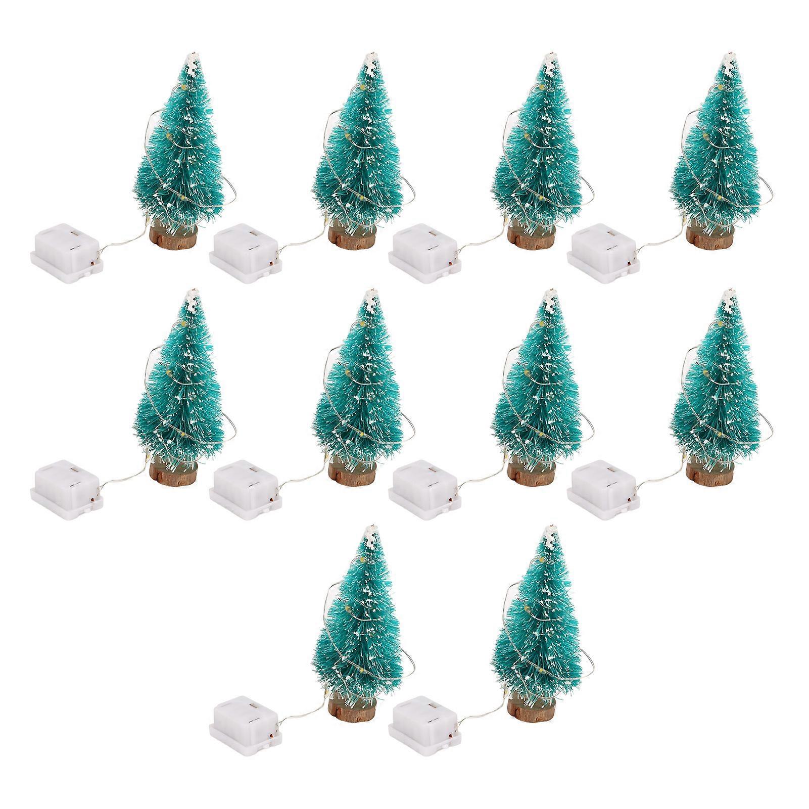 GPB 10Pcs Dollhouse Christmas Tree 1:12 Flashing Mini Decor Doll House Miniature Decoration
