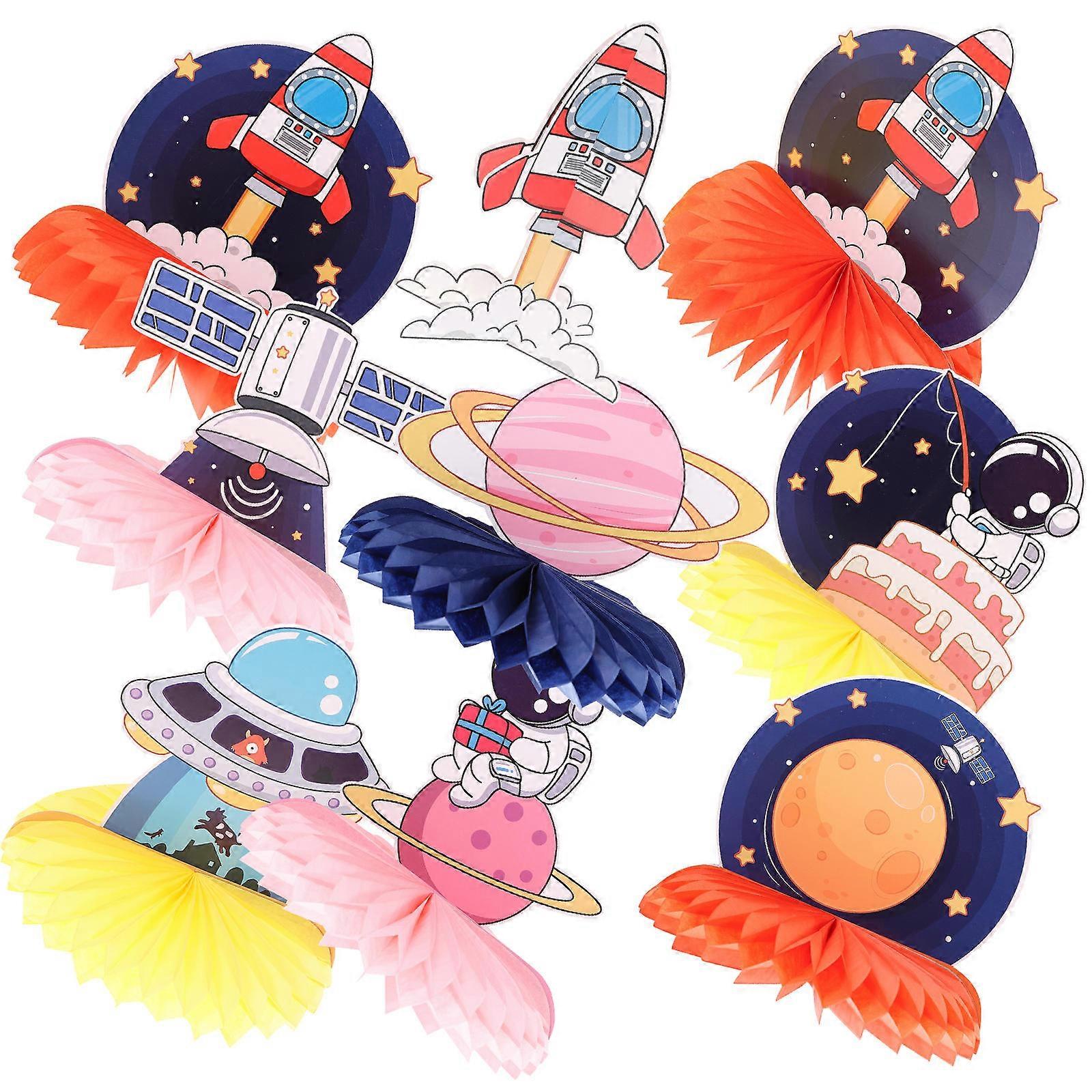 Space Themed Decorations Party Suitable For Children 20X20X19.4CM Honeycomb Table Centerpiece 9Pcs