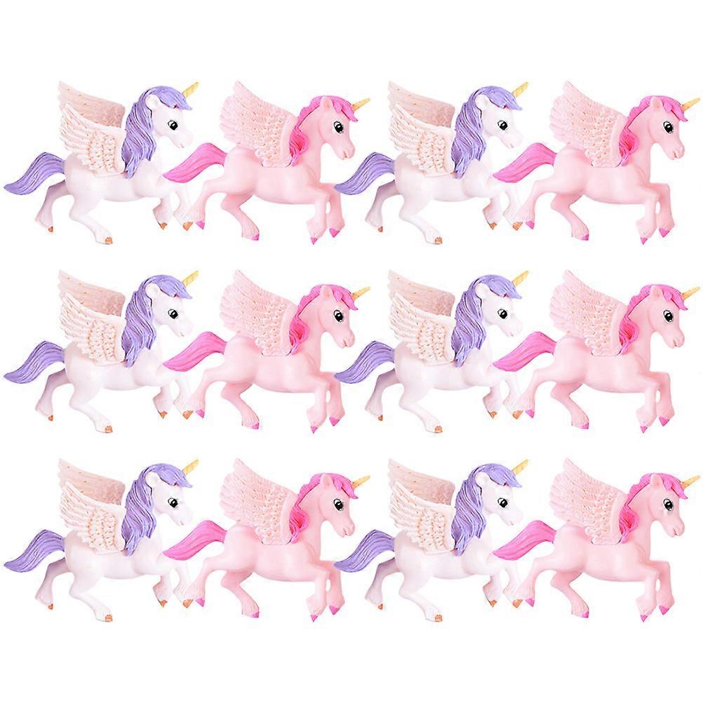 Tiny Animal Figurines 12Pcs Mini Unicorn Figures Home Decoration For Kids PVC Decorative