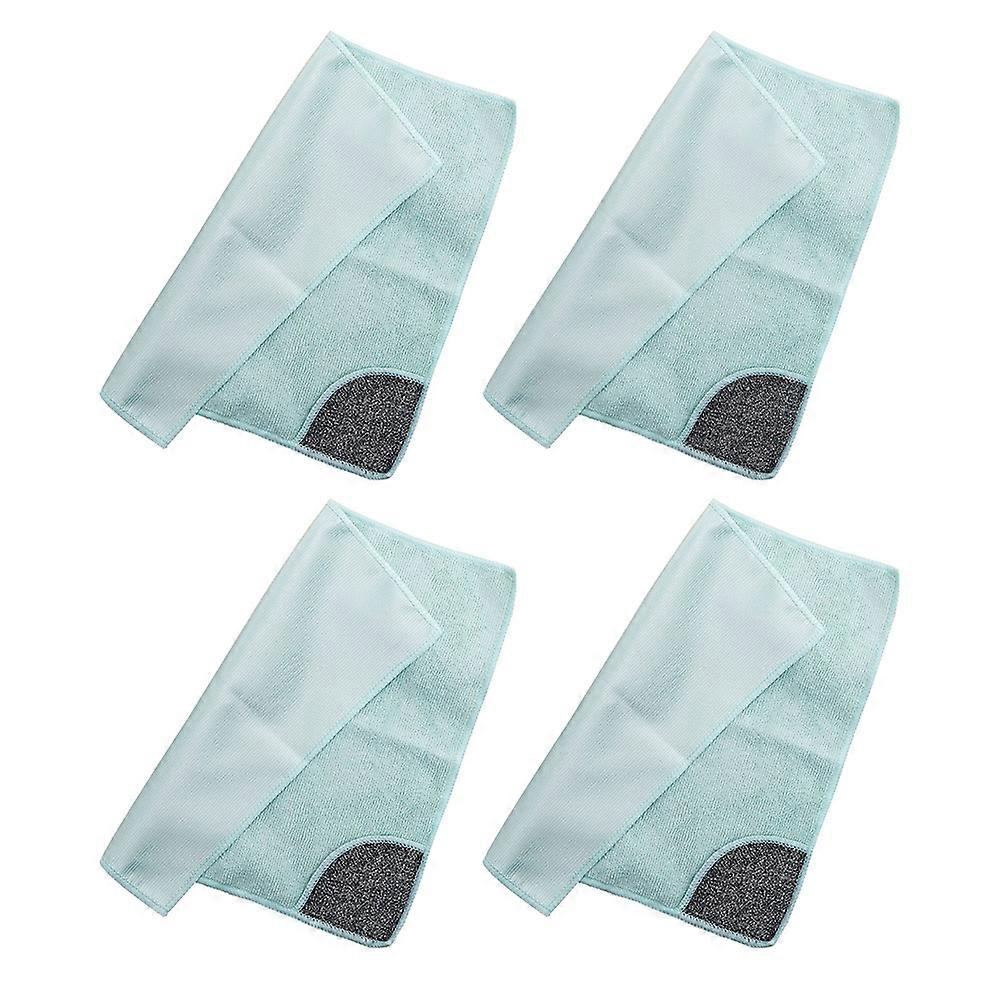 Practical Dishcloths for Home Use Green Cloth Excellent Water Absorption and Durability 4 Pieces