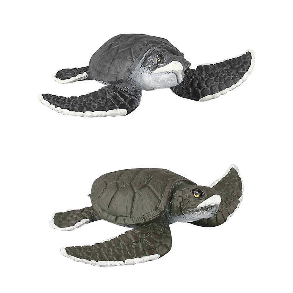 2pcs Realistic Turtle Models, Fine Craftsmanship Sea Creature Animal Figurines for Cognitive Learning and Decor
