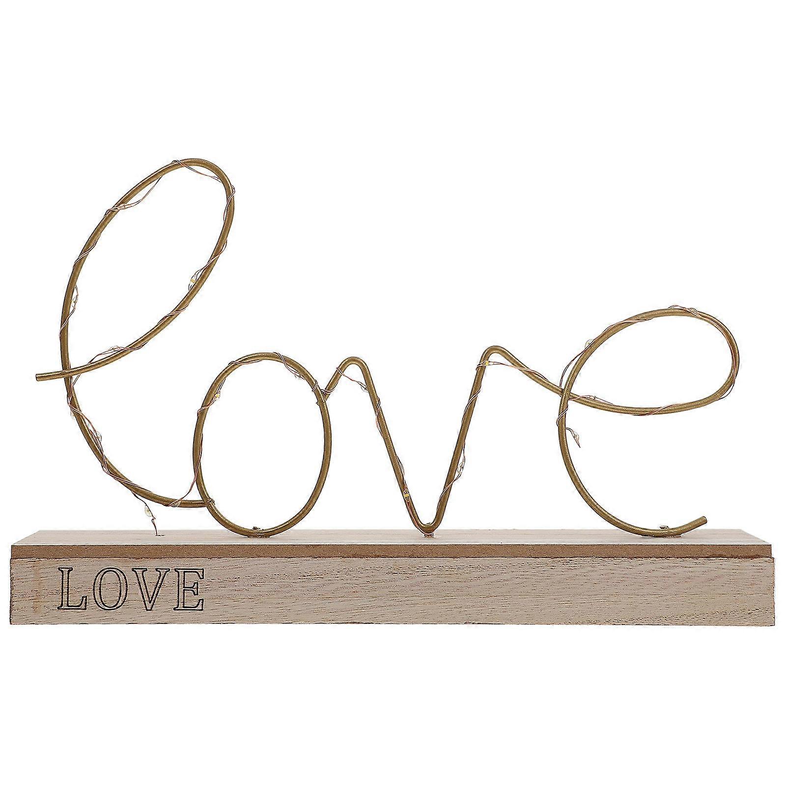 Atmosphere Light Creative Alphabet Shaped Lamp Atmosphere Decor 29.5X18.5X4.5CM Light Brown Battery Powered 1Pack