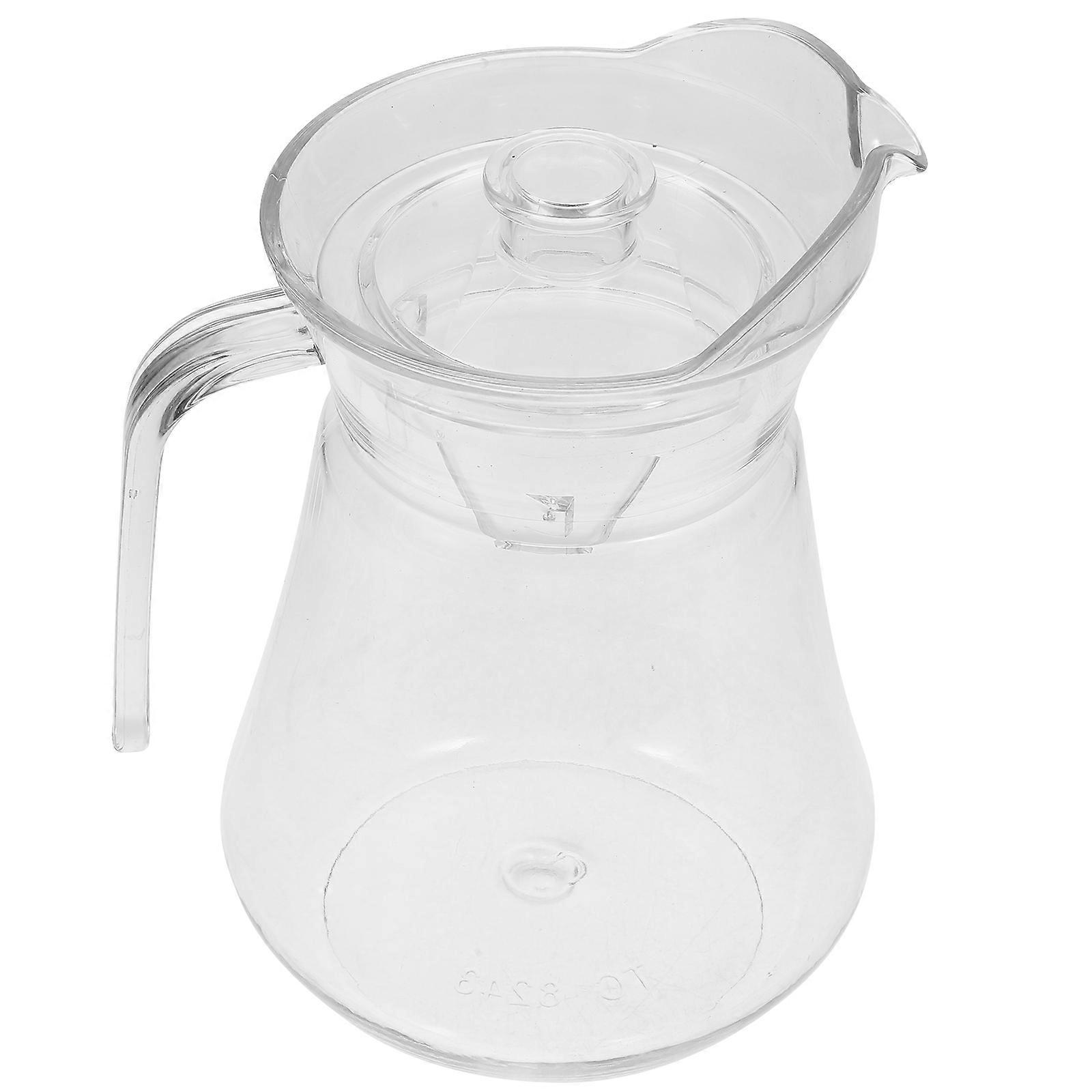 Clear Acrylic Juice Pitcher, Food Safe Beverage Container, Heat Resistant Cold Water Kettle for Parties, Picnics & Family Gatherings with Easy Pour