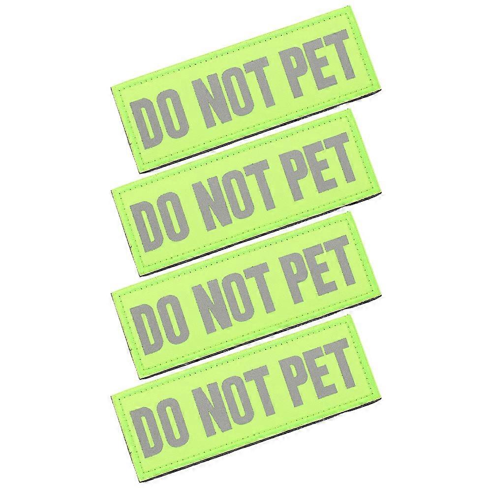 4pcs Reflective Service Dog Patches Durable Self Adhesive Decals for Harnesses, Night Safety, Do Not Pet Design for Assistance Dogs