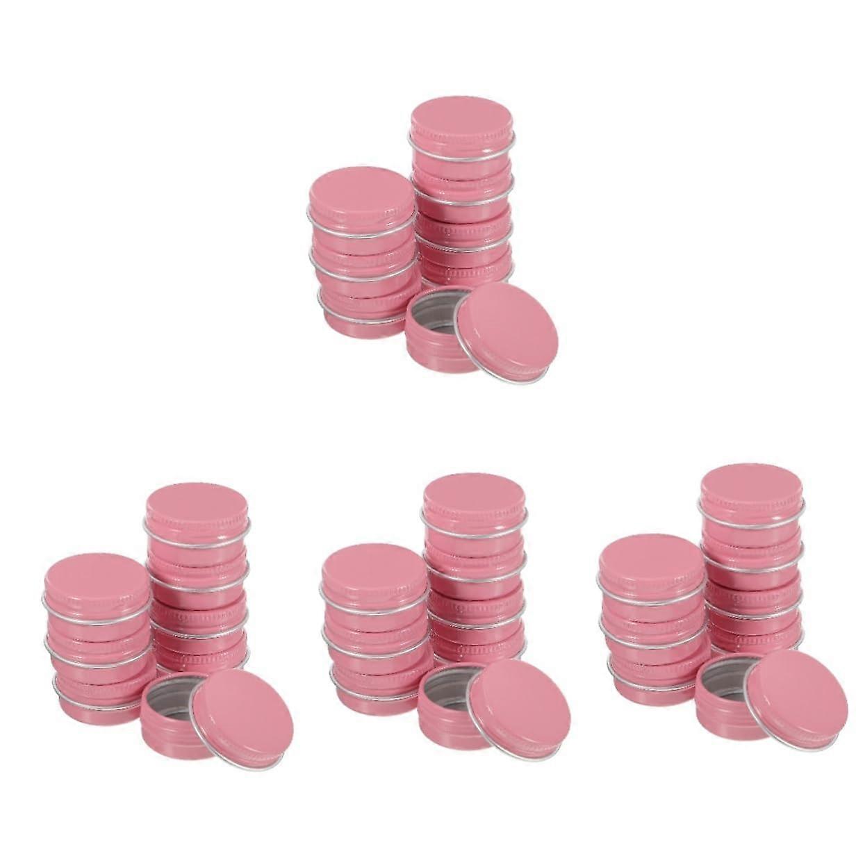 Pack of 32 Empty Storage Tins for Candles, Large Aluminum Pink Metal Jars with Lids, Ideal for Bulk Travel Use